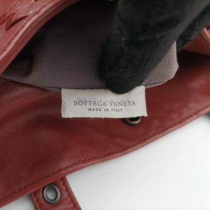 Pre-owned Bottega Veneta Intrecciato Shopper Acatl Red lambskin handbag | stylenewstar