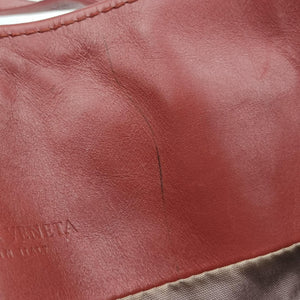Pre-owned Bottega Veneta Intrecciato Shopper Acatl Red lambskin handbag | stylenewstar