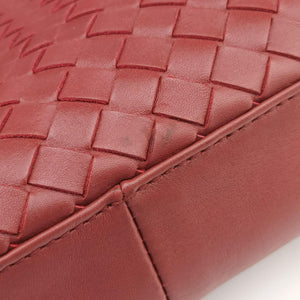 Pre-owned Bottega Veneta Intrecciato Shopper Acatl Red lambskin handbag | stylenewstar