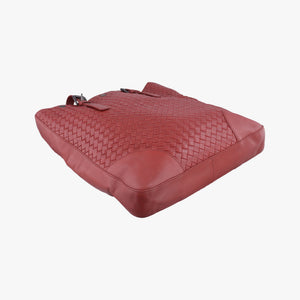 Pre-owned Bottega Veneta Intrecciato Shopper Acatl Red lambskin handbag | stylenewstar