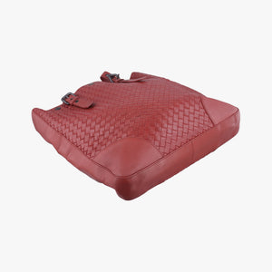 Pre-owned Bottega Veneta Intrecciato Shopper Acatl Red lambskin handbag | stylenewstar