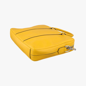 Pre-owned Louis Vuitton Porte Documents Voyage Jaune Taiga M30636 handbag | stylenewstar