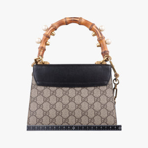 Pre-owned Gucci Mini Fox Brooch Bamboo Beige×Multicolour PVC coated canvas×Leather 466428 shoulderbag | stylenewstar