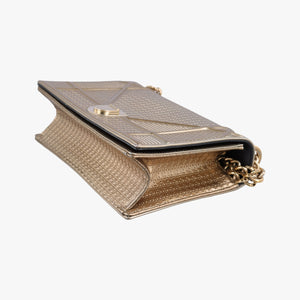 Pre-owned Christian Dior Diorama Golden Patent Leather shoulderbag | stylenewstar