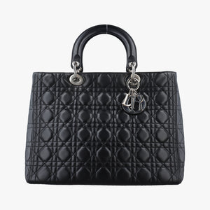 Pre-owned Christian Dior Lady Dior Black lambskin handbag | stylenewstar
