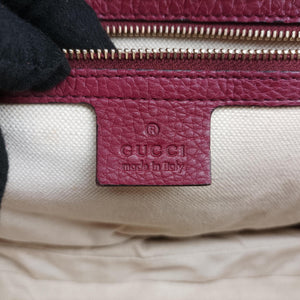 Pre-owned Gucci New Bamboo Burgundy Leather 254884 shoulderbag | stylenewstar