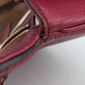 Pre-owned Gucci New Bamboo Burgundy Leather 254884 shoulderbag | stylenewstar