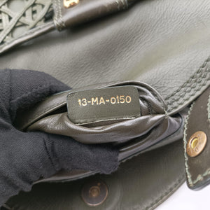 Pre-owned Christian Dior Lattice Messenger Green leather shoulderbag | stylenewstar