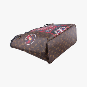 Pre-owned Louis Vuitton Neverfull MM Kabuki Daruma Yamamoto Kansai Nicola Ghesquiere 2018 Japan Limited brown×multi Monogram Canvas M43499 handbag | stylenewstar