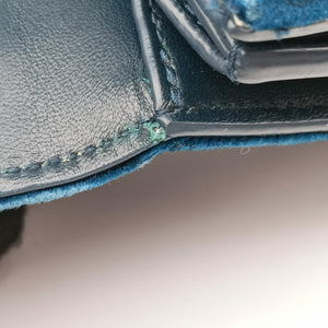 Secondhand Yves Saint Laurent SUNSET Blue velour 441972 shoulderbag | stylenewstar