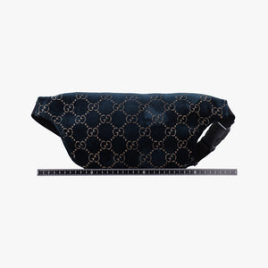 Pre-owned Gucci GG Velvet Blue velour 574968 bum bag/waist bag | stylenewstar