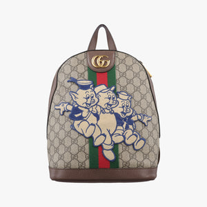 Secondhand Gucci ophidia The Three Little Pigs Brown×Multicolour PVC coated canvas 552884 backpack/rucksack | stylenewstar