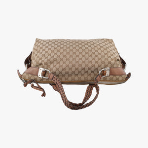 Pre-owned Gucci Medium Bamboo Brown canvas×leather 232959 handbag | stylenewstar