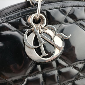 Pre-owned Christian Dior granville Black Enamel shoulderbag | stylenewstar