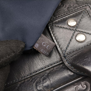 Pre-owned Gucci Guccissima Briefcase Business Black Leather 328937 handbag | stylenewstar