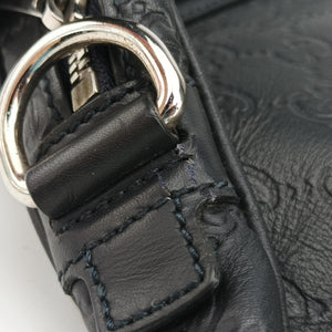 Pre-owned Gucci Guccissima Briefcase Business Black Leather 328937 handbag | stylenewstar