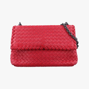 Secondhand Bottega Veneta Intrecciato Olimpia Red lambskin shoulderbag | stylenewstar