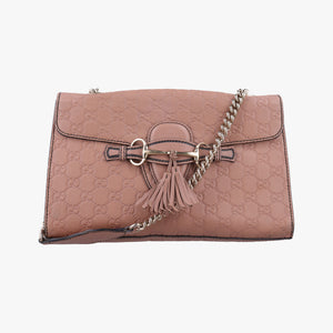 Pre-owned Gucci Emily Pink Leather 295402 shoulderbag | stylenewstar