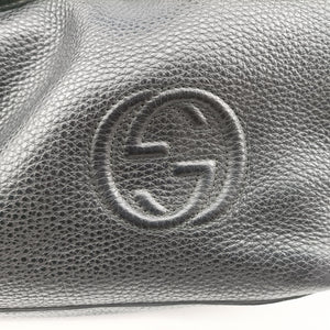 Pre-owned Gucci Interlocking G Logo Soho Tote Black Leather 368602 shoulderbag | stylenewstar
