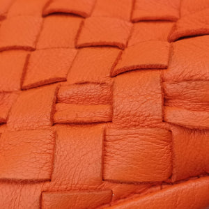 Pre-owned Bottega Veneta Intrecciato Orange lambskin shoulderbag | stylenewstar