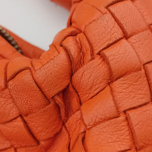 Pre-owned Bottega Veneta Intrecciato Orange lambskin shoulderbag | stylenewstar