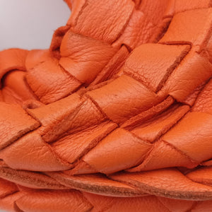 Pre-owned Bottega Veneta Intrecciato Orange lambskin shoulderbag | stylenewstar