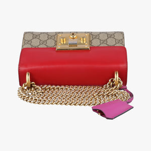 Vintage Gucci Padlock beige×red×pink PVC coated canvas×Leather 409487 shoulderbag | stylenewstar