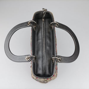 Pre-owned Christian Dior Lady Dior Multicolor Tweed Wool × Metallic Leather shoulderbag | stylenewstar