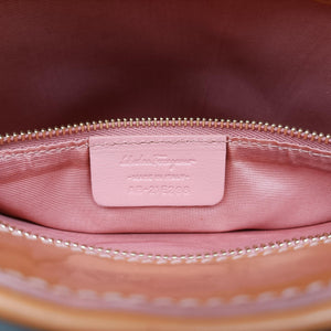 Pre-owned Ferragamo Vara Bow Caramel Patent shoulderbag | stylenewstar