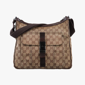 Vintage Gucci GG canvas Messenger Beige × Dark Brown canvas 131211 crossbodybag | stylenewstar