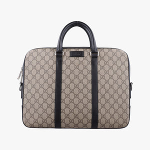 Secondhand Gucci GG Supreme Brown×Black PVC coated canvas×Leather 450944 handbag | stylenewstar
