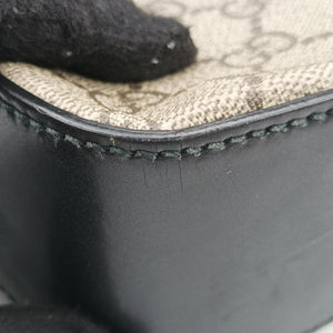 Secondhand Gucci GG Supreme Brown×Black PVC coated canvas×Leather 450944 handbag | stylenewstar