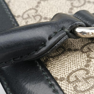 Secondhand Gucci GG Supreme Brown×Black PVC coated canvas×Leather 450944 handbag | stylenewstar