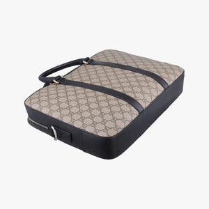 Secondhand Gucci GG Supreme Brown×Black PVC coated canvas×Leather 450944 handbag | stylenewstar