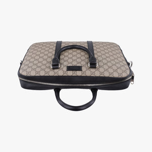 Secondhand Gucci GG Supreme Brown×Black PVC coated canvas×Leather 450944 handbag | stylenewstar