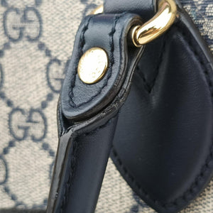 Vintage Gucci GG SUPREME Beige x Red x Navy PVC coated canvasxLeather 409529 shoulderbag | stylenewstar