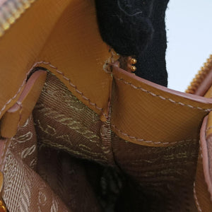 Pre-owned Prada Pyramid Camel Patent BL0808 shoulderbag | stylenewstar