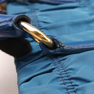 Pre-owned Prada Tessuto Gaufre Blue nylon BN2393 shoulderbag | stylenewstar