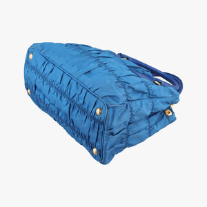 Pre-owned Prada Tessuto Gaufre Blue nylon BN2393 shoulderbag | stylenewstar