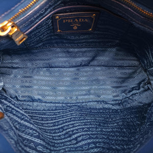 Pre-owned Prada Tessuto Gaufre Blue nylon BN2393 shoulderbag | stylenewstar