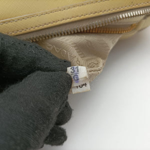 Secondhand Prada Boston Soleil Yellow Saffiano patent BL0831 shoulderbag | stylenewstar