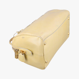 Secondhand Prada Boston Soleil Yellow Saffiano patent BL0831 shoulderbag | stylenewstar