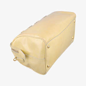 Secondhand Prada Boston Soleil Yellow Saffiano patent BL0831 shoulderbag | stylenewstar