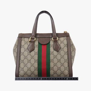 Pre-owned Gucci Ophidia brown×red×green PVC coated canvas×Leather 547551 handbag | stylenewstar