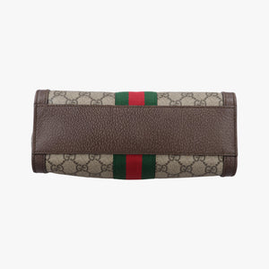 Pre-owned Gucci Ophidia brown×red×green PVC coated canvas×Leather 547551 handbag | stylenewstar