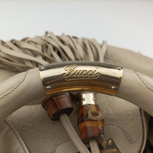 Secondhand Gucci Bamboo Babouska Indy Hobo White Leather 177139 shoulderbag | stylenewstar