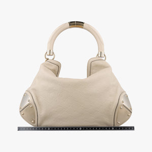 Secondhand Gucci Bamboo Babouska Indy Hobo White Leather 177139 shoulderbag | stylenewstar
