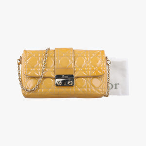 Vintage Christian Dior Miss Dior Cannage New Rock Yellow Patent shoulderbag | stylenewstar