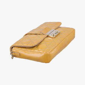Vintage Christian Dior Miss Dior Cannage New Rock Yellow Patent shoulderbag | stylenewstar