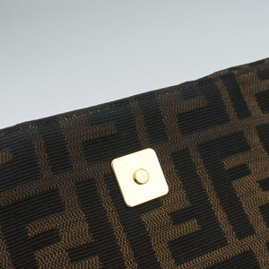Pre-owned Fendi Mia Flap Brown canvas 8BT163 shoulderbag | stylenewstar